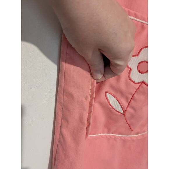 Vintage 50s 60s Model’s Coat Pink Emb Posey Pocket Housecoat Pearl Snaps L - Picture 4 of 7